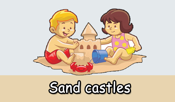 work building an elaborate sandcastle