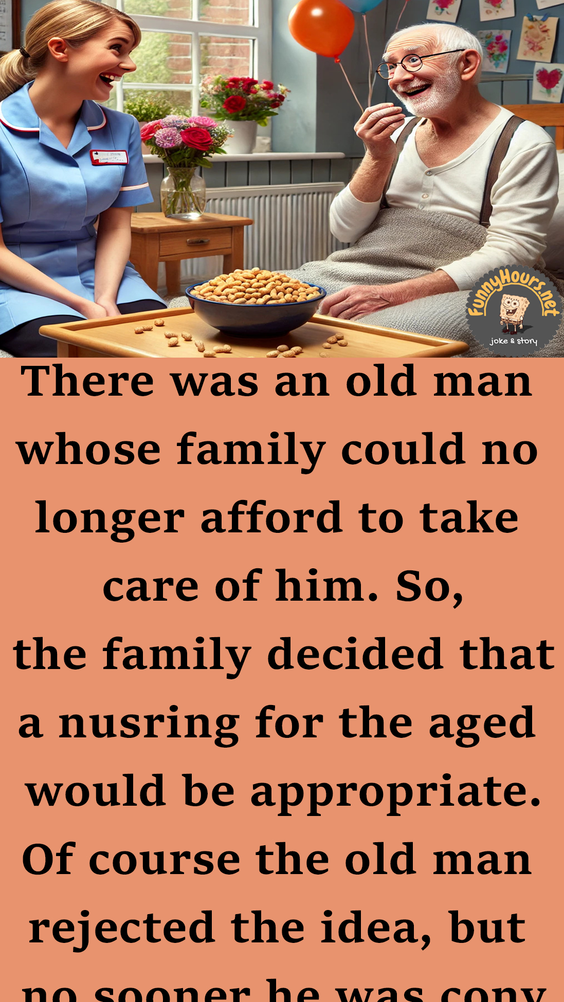 First Day at Nursing Home comic elderly nurse jokes